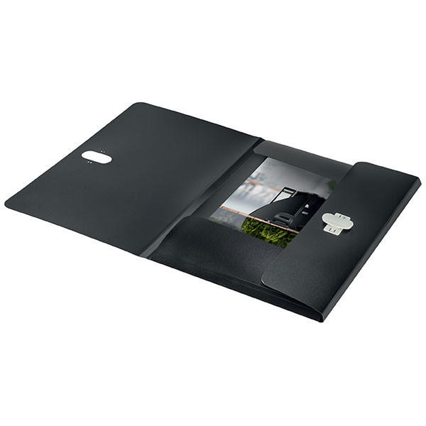 LEITZ Recycle 3 Flap Folder Pp A4 Black X CARTON of 10 46220095