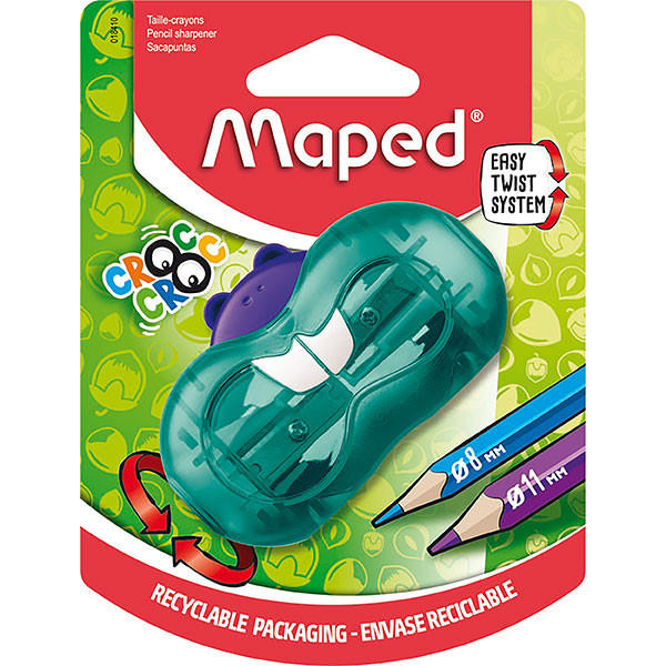 Maped Croc Croc Twist Sharpener 2 Hole Assorted 8018410