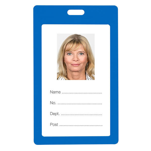 Rexel Id Coloured Plastic Card Holder Portrait 6Pack Blue 9901001