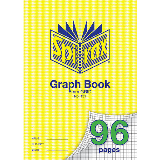 Spirax 131 Graph Book A4 5mm 96page X CARTON of 10 56131