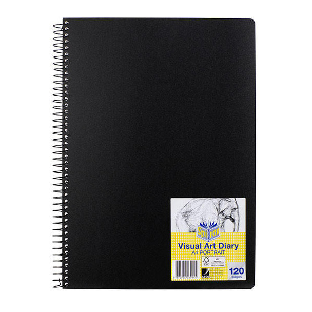 Spirax P704 Pp Visual Art Diary A4 120 Page Black S/O X CARTON of 5 5670400