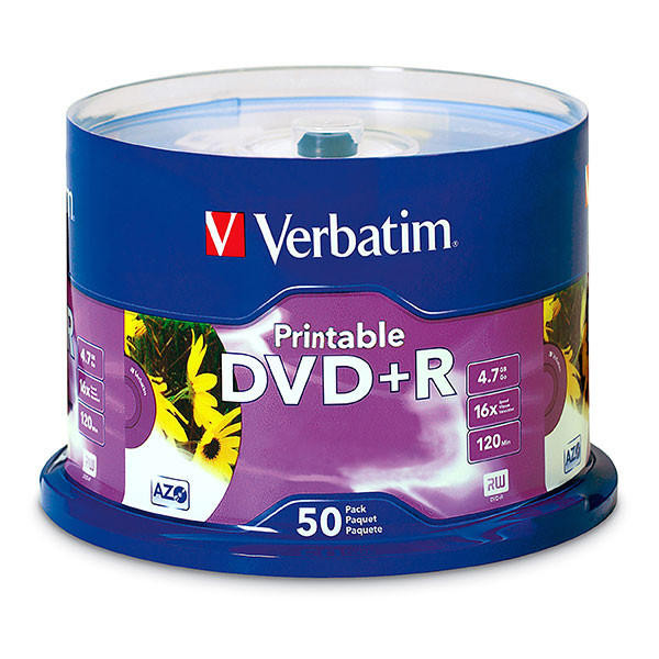 Verbatim Dvd Spindle 4.7gb Dvdr White Pack Of 50 PAC 95136