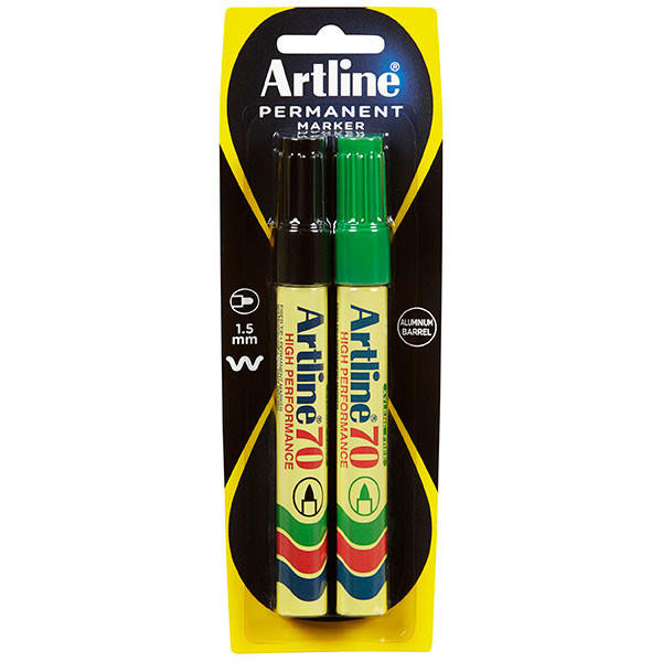 Artline 70 Permanent Marker 1.5mm Bullet Nib Assorted 2Pack X CARTON of 6 107065