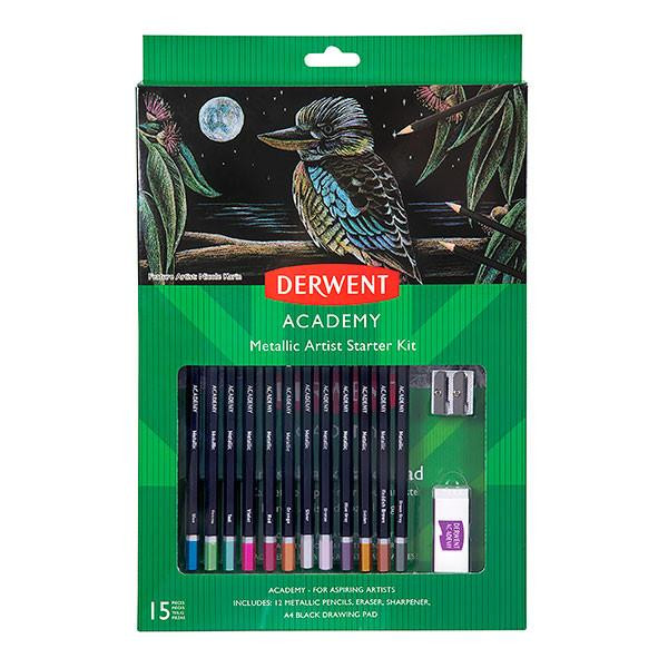 DERWENT Acy Colour Pencil Metallic Starter Kit Set 15 X Carton of 12 : 2300157 