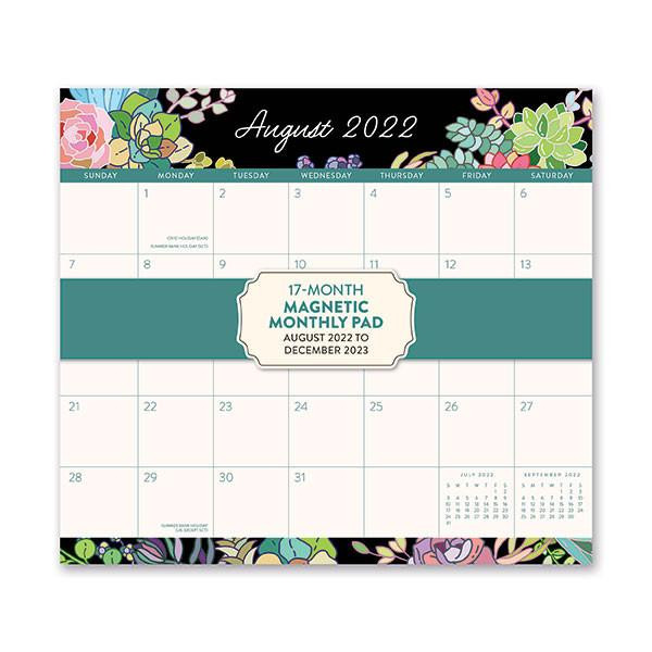 Orange Circle 2023 Magnetic Monthly Pad Succulent Garden : 23125 