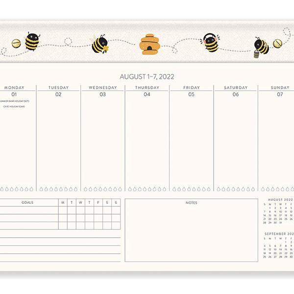 Orange Circle 2026 Weekly Desk Calendar Buzzy Bees : 23203 