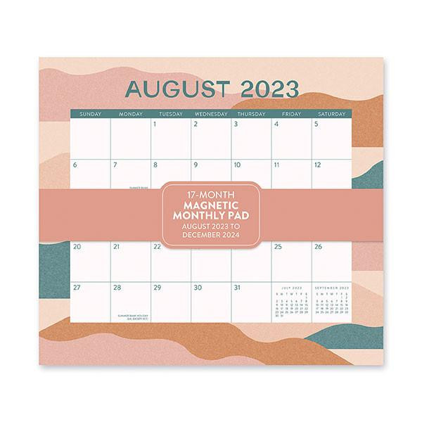 Orange Circle 2024 Magnetic Monthly Pad Muted Landscape : 24128 