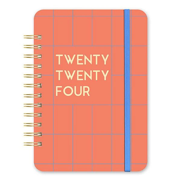 Orange Circle 2024 Do It All Planner Coral Grid : 24338 