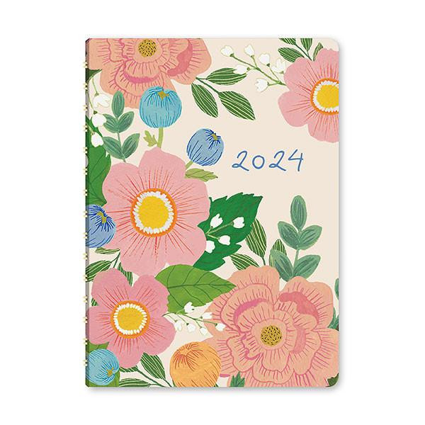 Orange Circle 2024 Ondine Tabbed Planner Bella Flora : 24401 