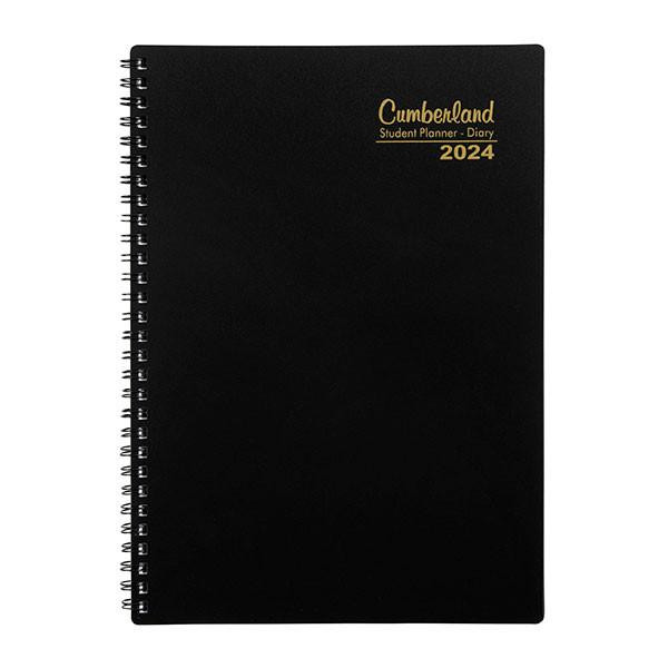 CUMBERLAND 2024 Student Diary B5 Week To View Black : 27SDBK24 