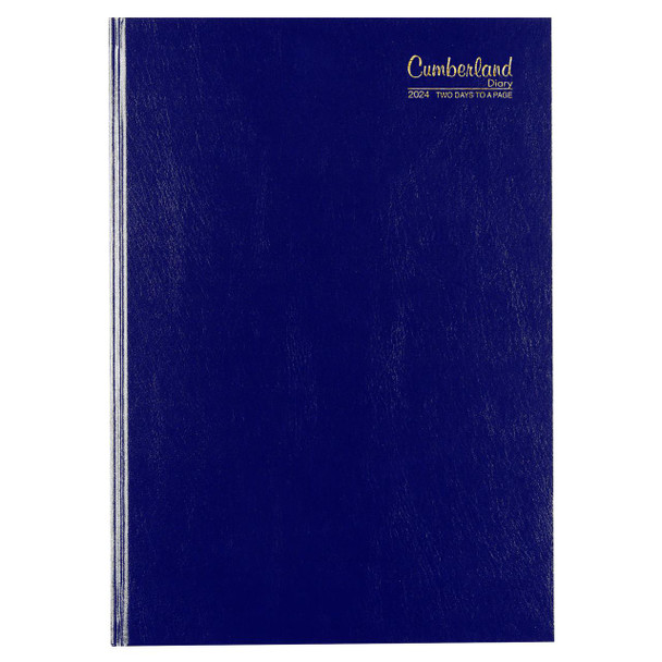 CUMBERLAND 2024 Casebound Diary A4 Day To A Page Black : 41ECPBK24 