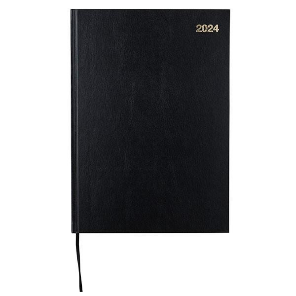 CUMBERLAND 2024 Casebound Diary A4 2 Days Per Page Black : 42ECPBK24 