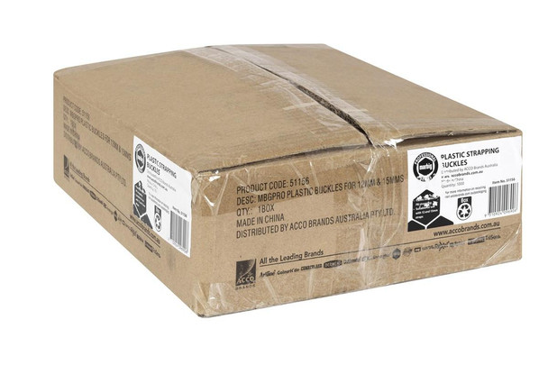 marbig Professional Buckles Plastic For 12mm and 15mm Straps Ctn1000 : 51156 