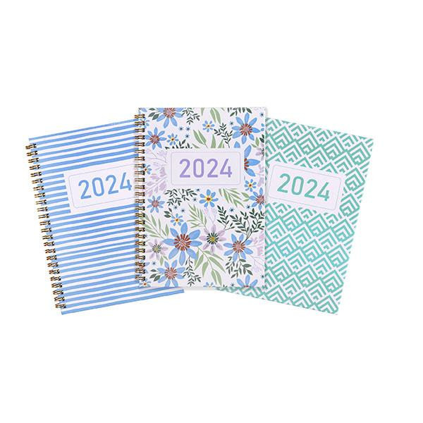 CUMBERLAND 2024 Aspen Diary A5 Week To View Assorted X Carton of 6 : 57DS24 