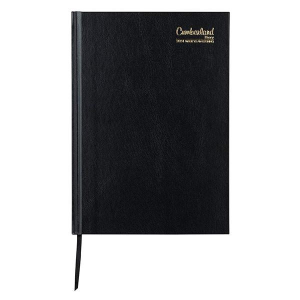 CUMBERLAND 2024 Casebound Diary A5 Week To View Black : 57ECBK24 