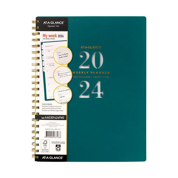 At-A-Glance Signature Diary A4 Focus Wtv 2024 North Sea X Carton of 3 : AAG301424FNS 