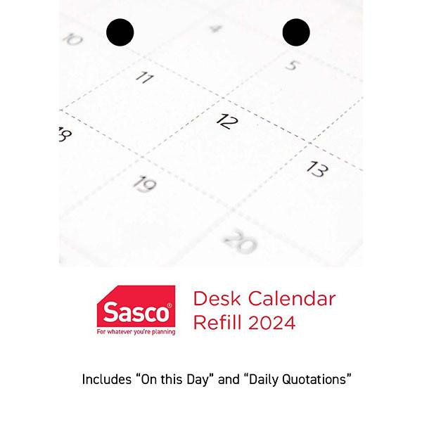 Sasco 2024 Desk Calendar Refill Top Hole Day To A Page : THCR24 