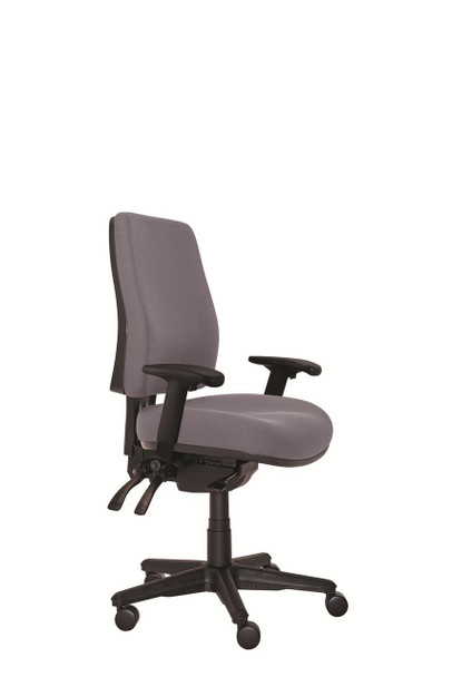 Buro Roma Ergonomic Chair 3 Lever High Back  Charcoal W Arms : 717A-62-SS 