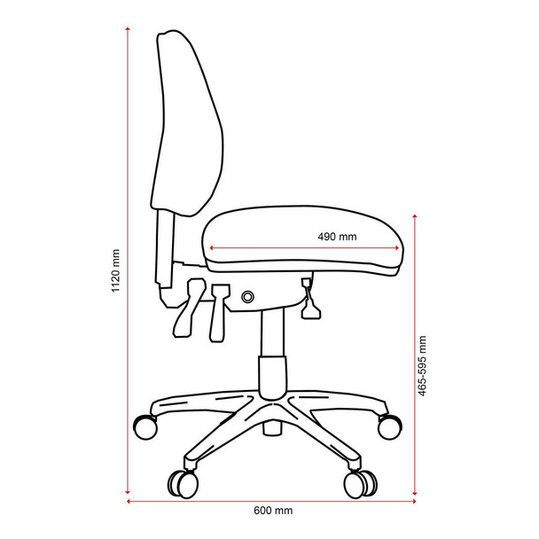 Buro Roma Ergonomic Chair 3 Lever Mid Back  Red : 719-66-SS 