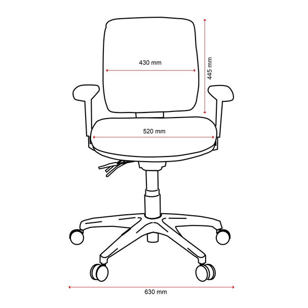 Buro Roma Ergonomic Chair 3 Lever Mid Back  Red W Arms : 719A-66-SS 