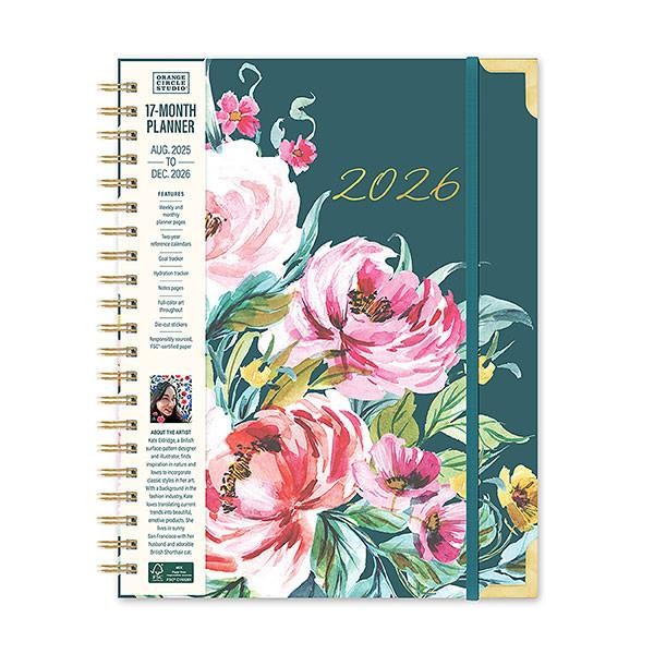 Orange Circle 2026 Bella Flora 2026 Bella Flora Wtv Diary 216x279mm : 26428 