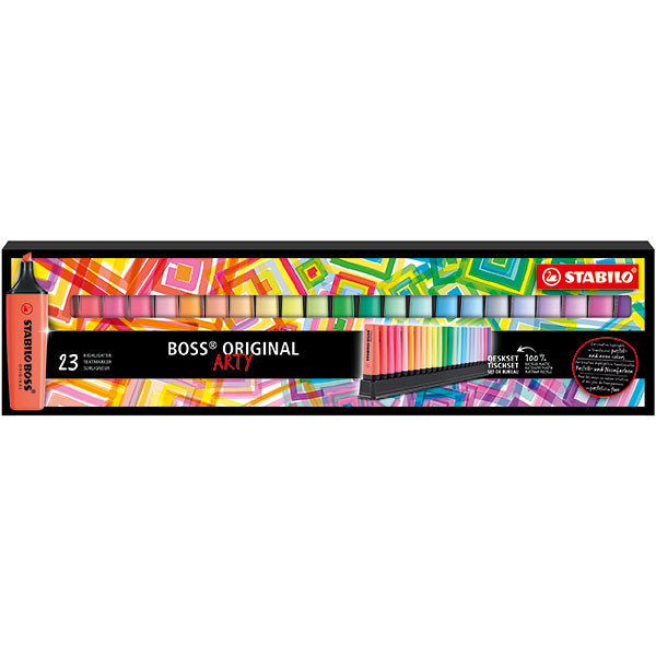 STABILO BOSS ARTY H/LIGHTER DESKSET 23PC