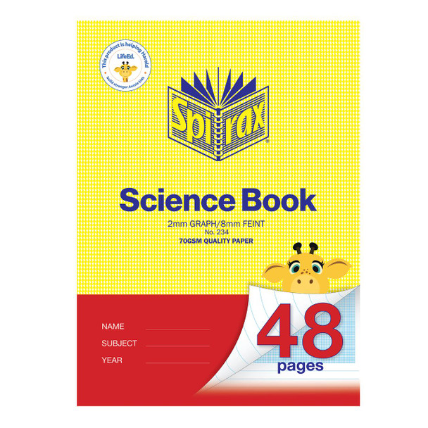 Spirax Science Book A4 48page 2mm Graph/feint X Carton of 20 : 51234 