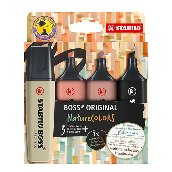STABILO BOSS NATURE SET-A ASSTD PK4
