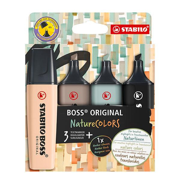 STABILO Boss Naturecolour Highlighter Assorted Pk4 X Carton of 5 : 51334 