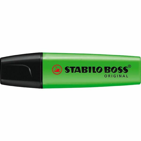 STABILO Boss Highlighter Green box of 10 fluorescent chisel-tip highlighters