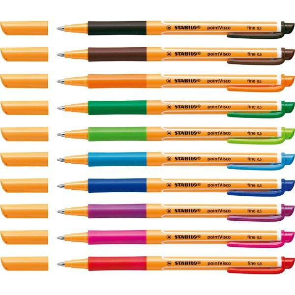 STABILO Point Visco Rollerball Green Box 10 - 0.5mm gel ink pens