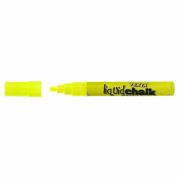 TEXTA Liquid Chalk Marker Dry Wipe Yellow on a glossy surface