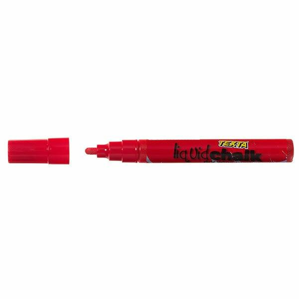 TEXTA Liquid Chalk Marker Dry Wipe Red 0388010 with bullet tip on a white background