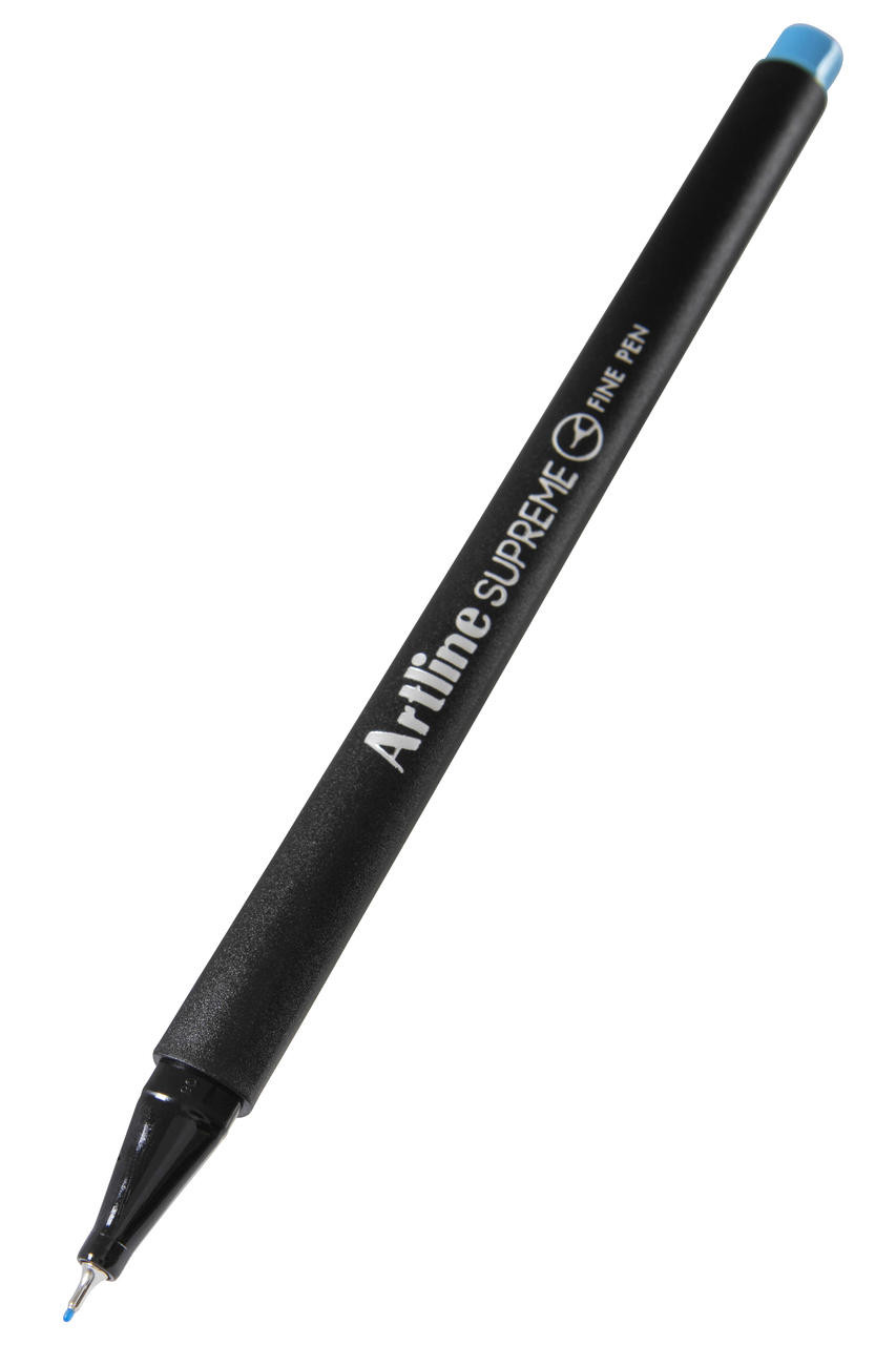 Artline Supreme 0.4mm fineliner pen in light blue, sold in a box of 12 (SKU 102113)