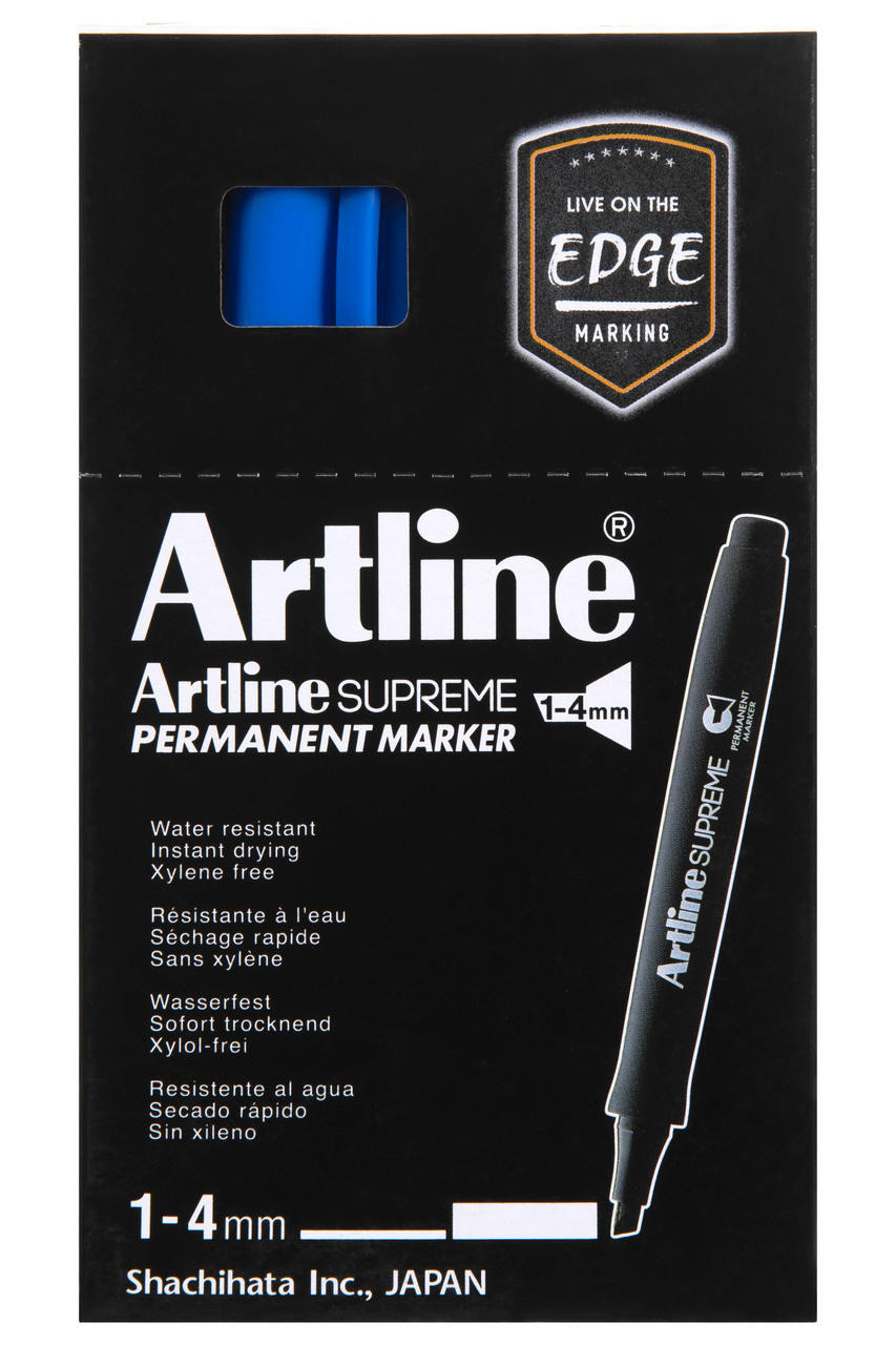 Artline Supreme Permanent Marker chisel tip in blue