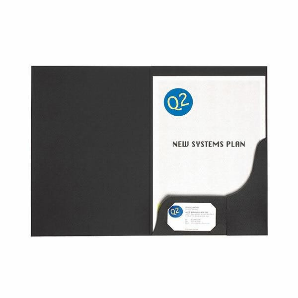 Marbig Professional Presentation Folders A4 in matte black, pack of 20, single-pocket card folders