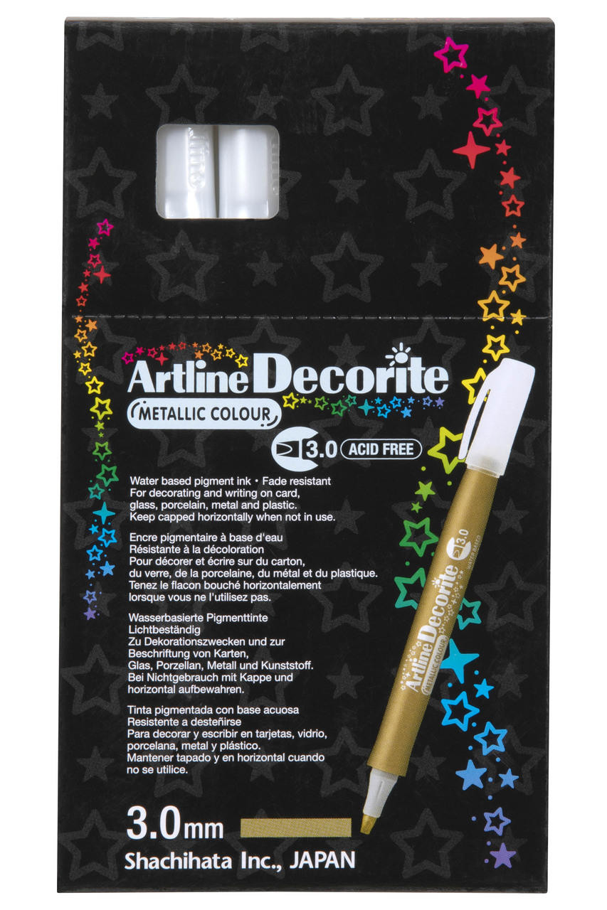 Artline Decorite Metallic 3.0 Red poster marker, box of 12, with 3.0mm chisel nib