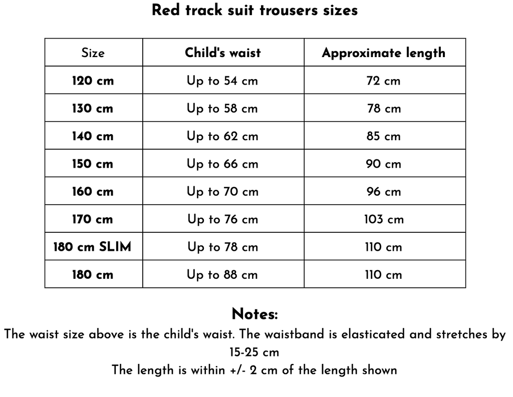 Red track suit trousers