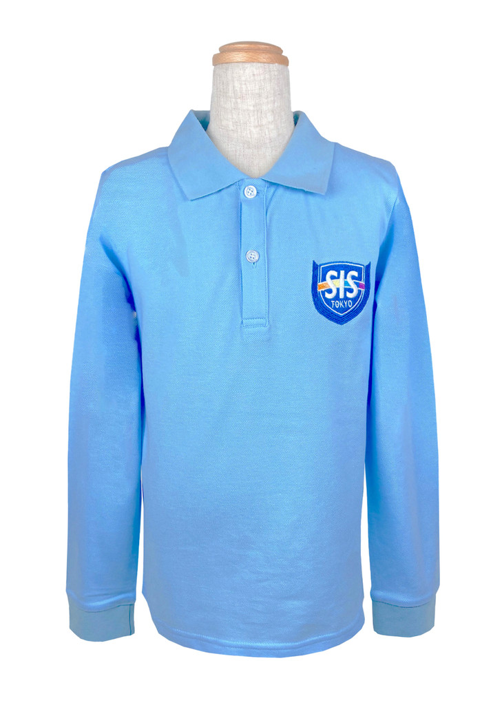 SIS pale blue long-sleeved polo shirt