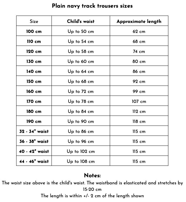 Plain navy track trousers