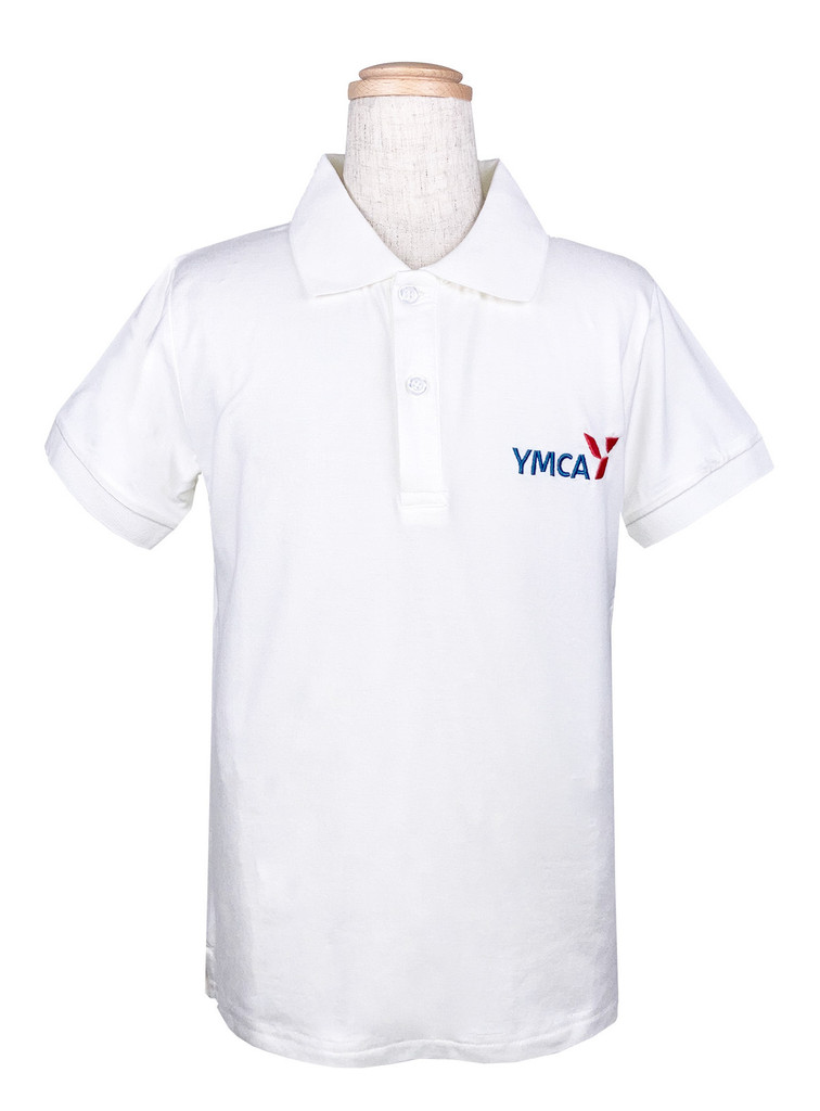 TYIS white short-sleeved polo shirt
