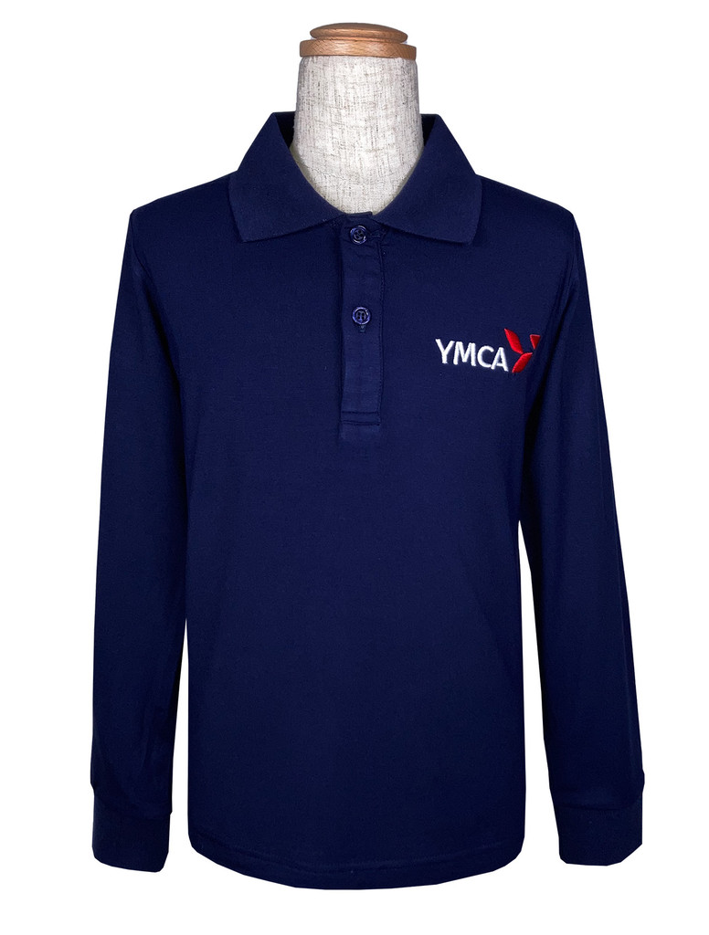 TYIS navy long-sleeved polo shirt