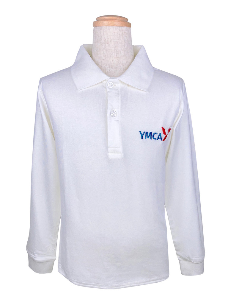 TYIS white long-sleeved polo shirt