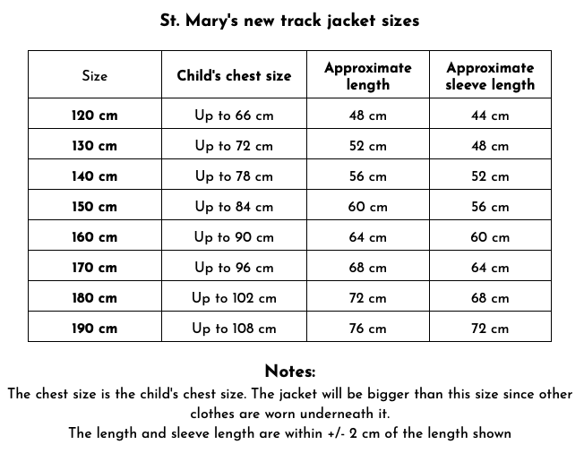 St. Mary's track jacket - new design