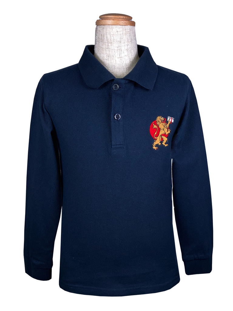 BST navy long-sleeved polo shirt