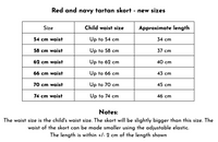 Red and navy tartan skort - new sizing