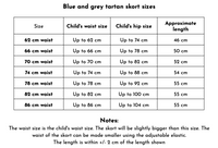 Blue and grey tartan skort