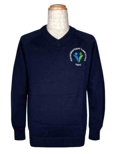 Yuai navy blue V-necked jumper