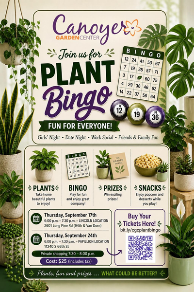 Plant Bingo PAPILLION Thursday September 24th