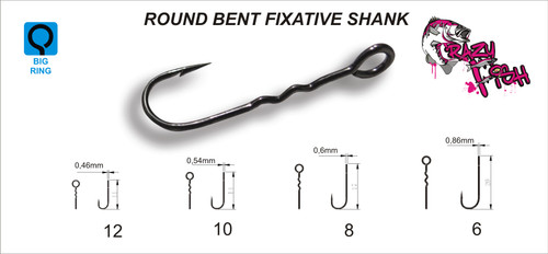 Crazy Fish Round Bent Fixative Shank Hook